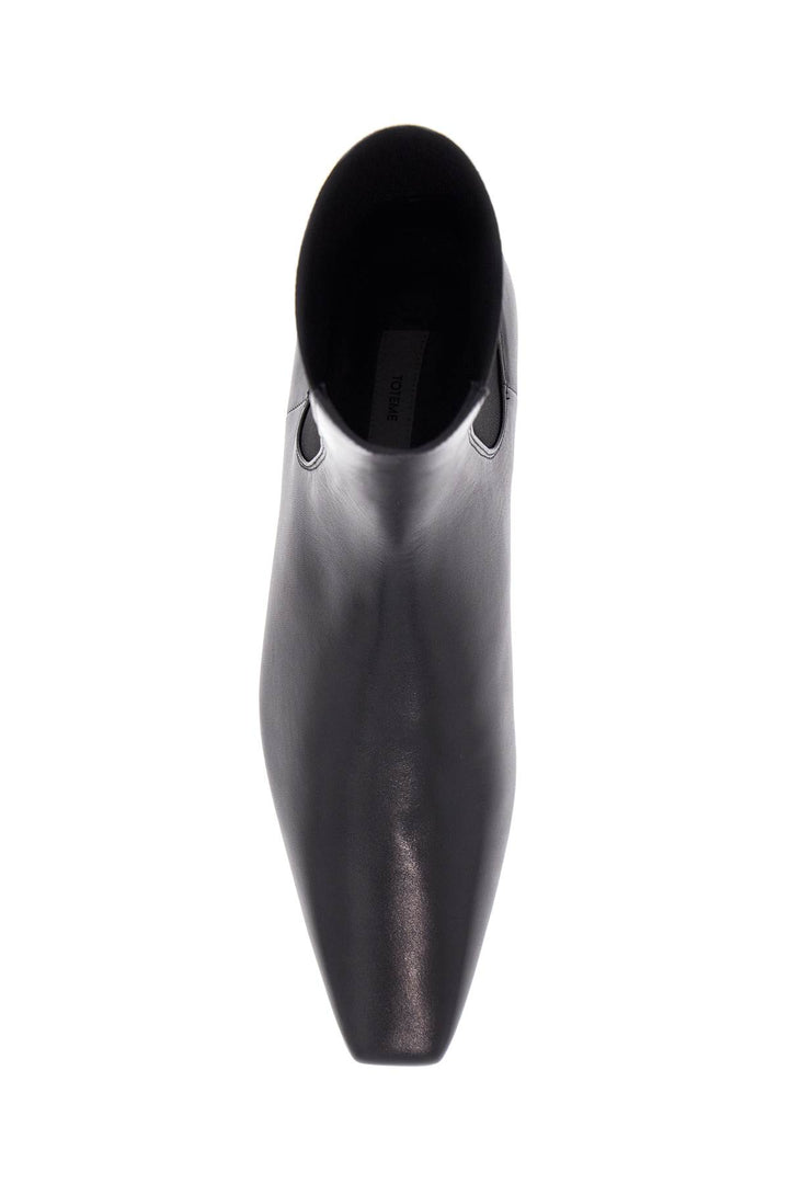 Toteme shiny black leather chelsea boots