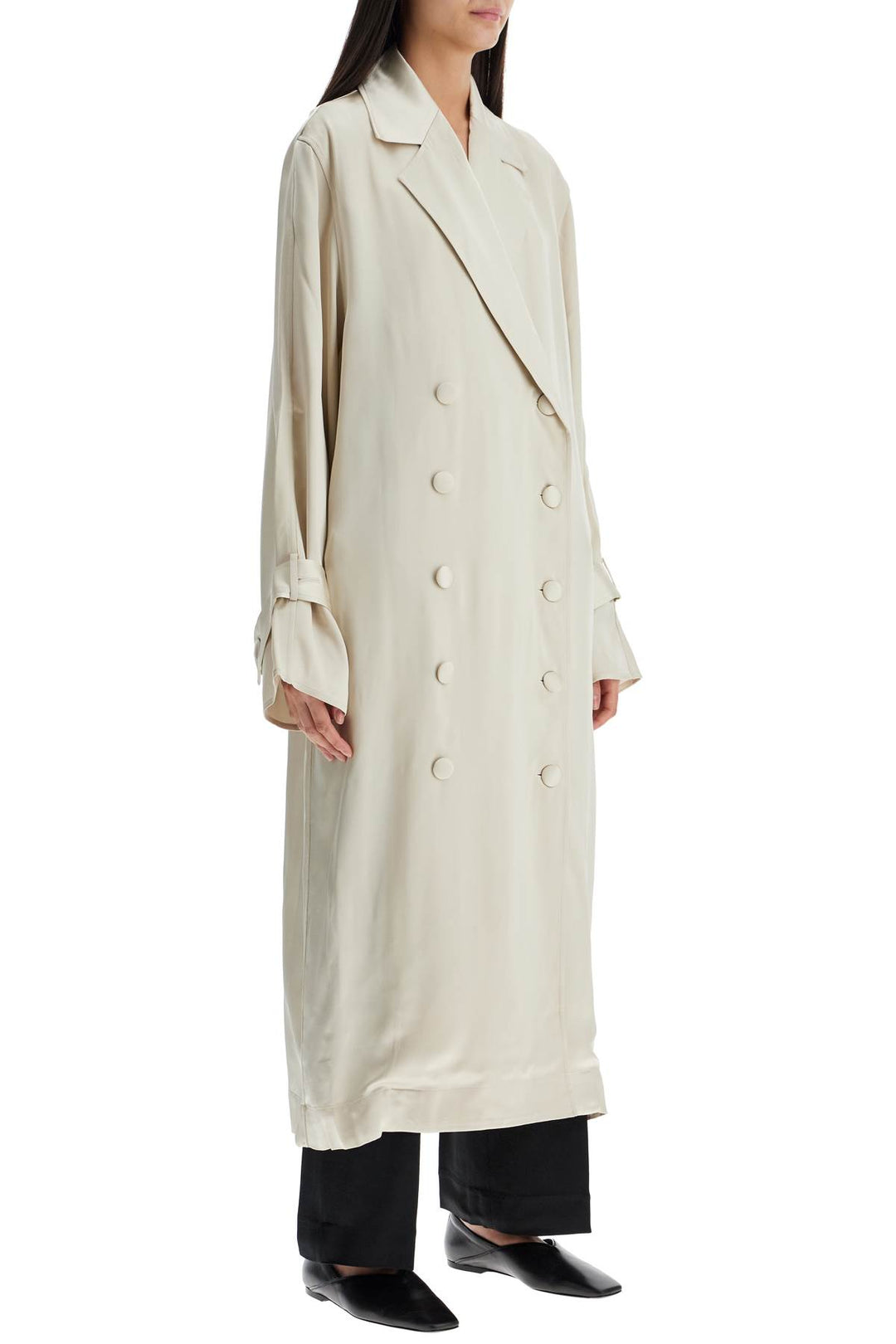 Toteme long satin trench dress