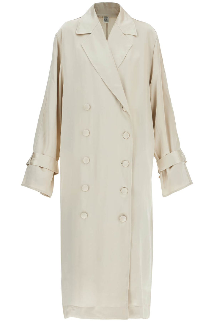 Toteme long satin trench dress