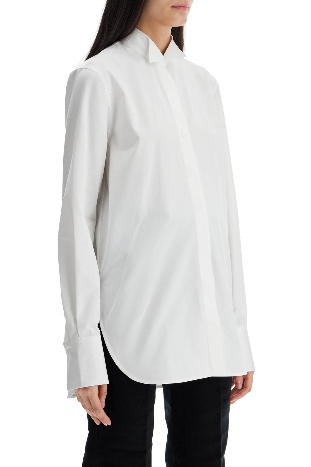 Toteme asymmetrical cotton tuxedo shirt