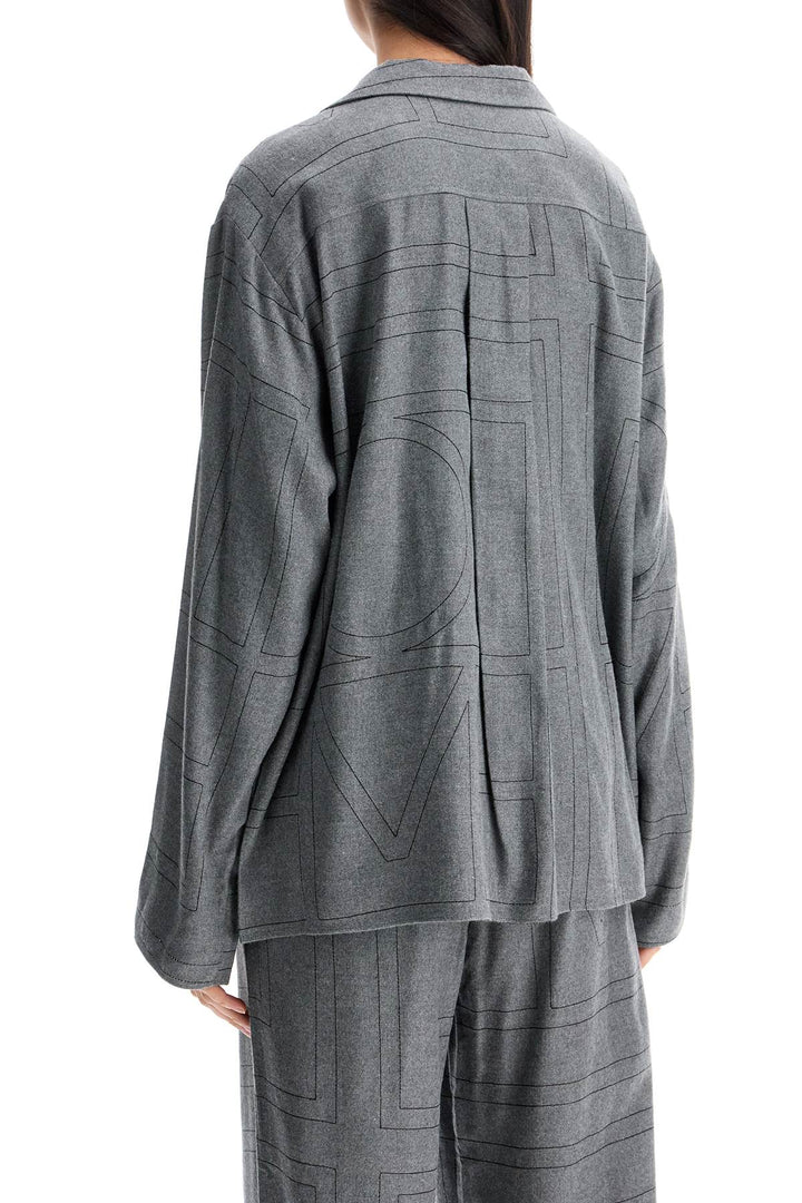 Toteme monogram flannel grey pajama shirt