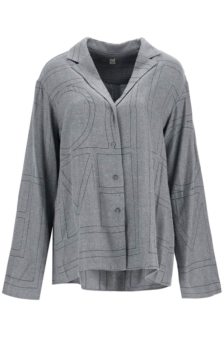 Toteme monogram flannel grey pajama shirt