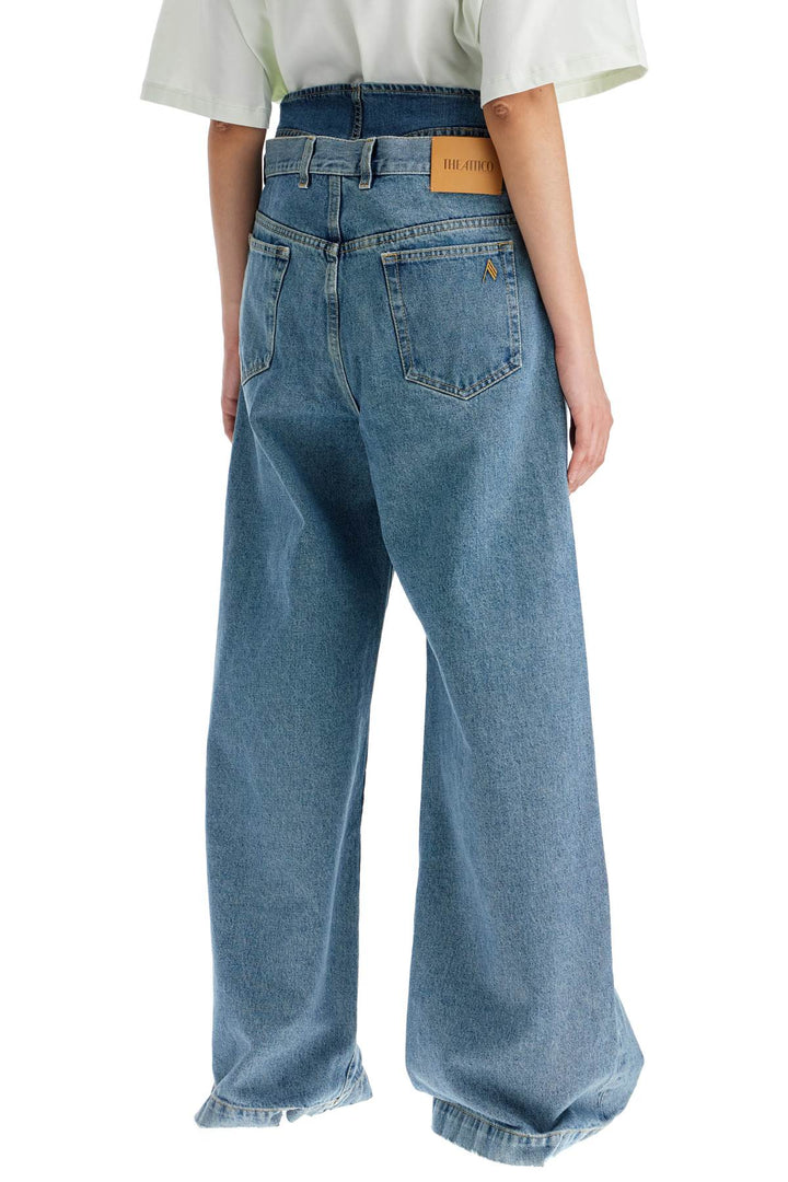 The Attico Layered Baggy Jeans   Blue