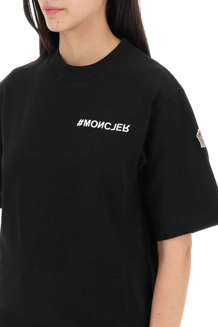Moncler Grenoble Logo Printed Loose Fitting   Nero