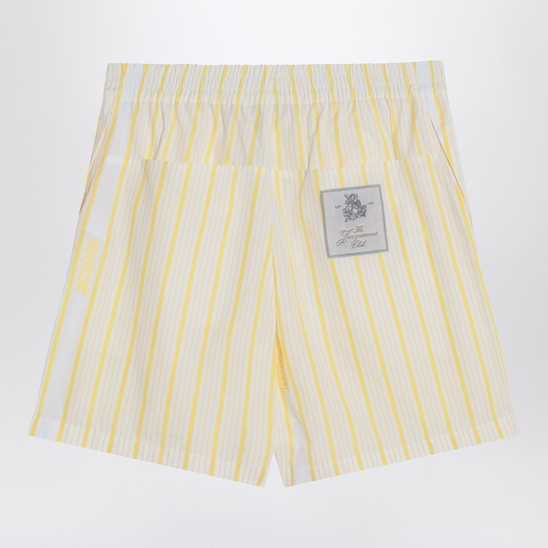 JACQUEMUS striped bermuda shorts with logo