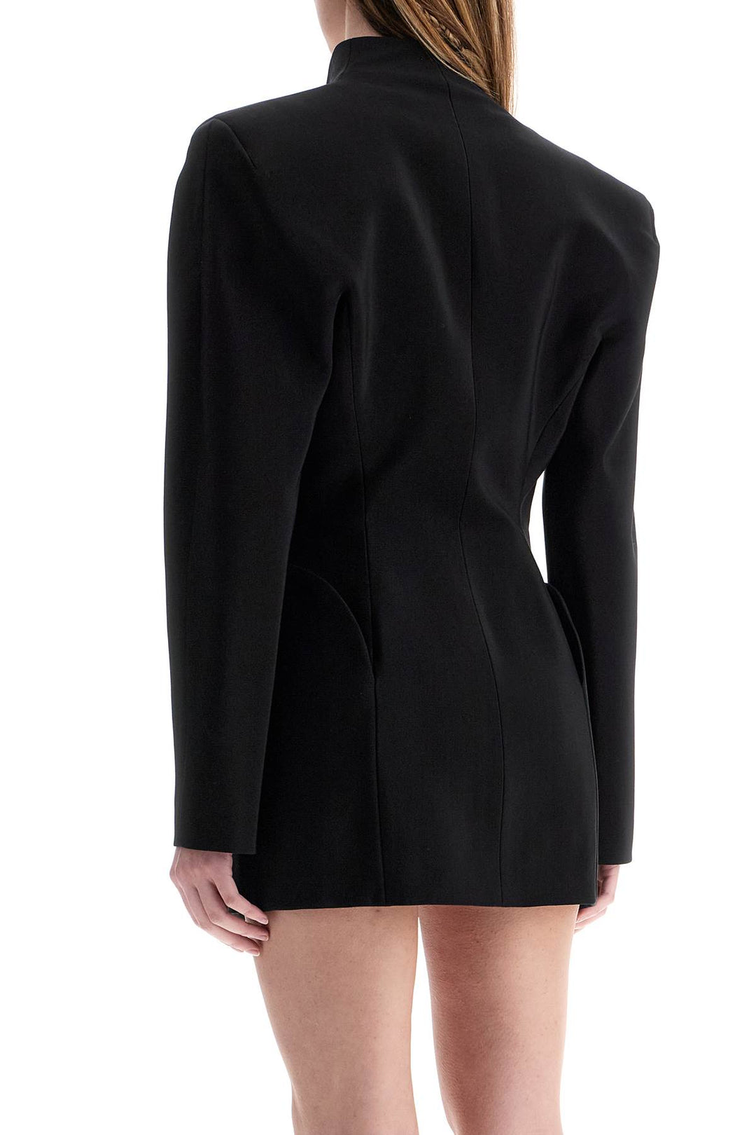 Mugler short black v-neck jacket