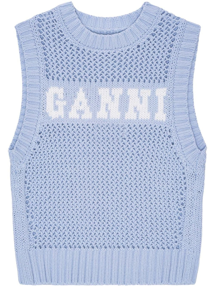 Ganni Sweaters Clear Blue