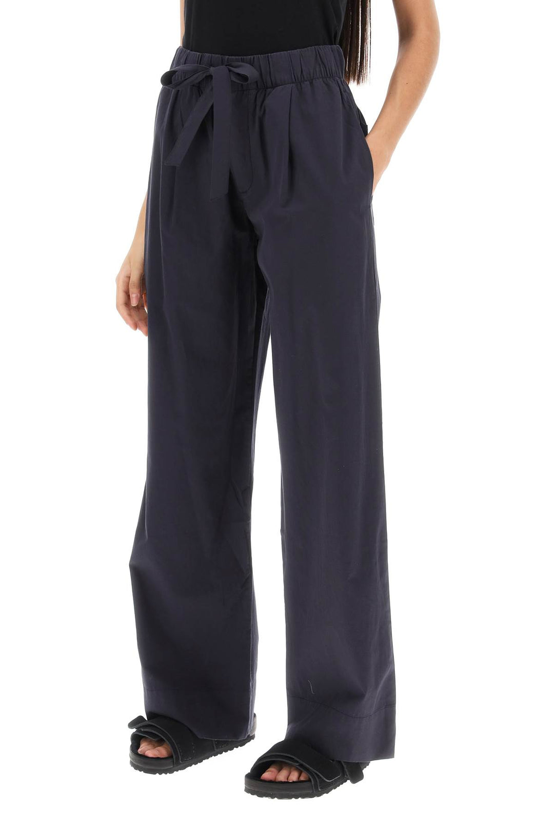 Birkenstock X Tekla Pajama Pants In Organic Poplin   Blue