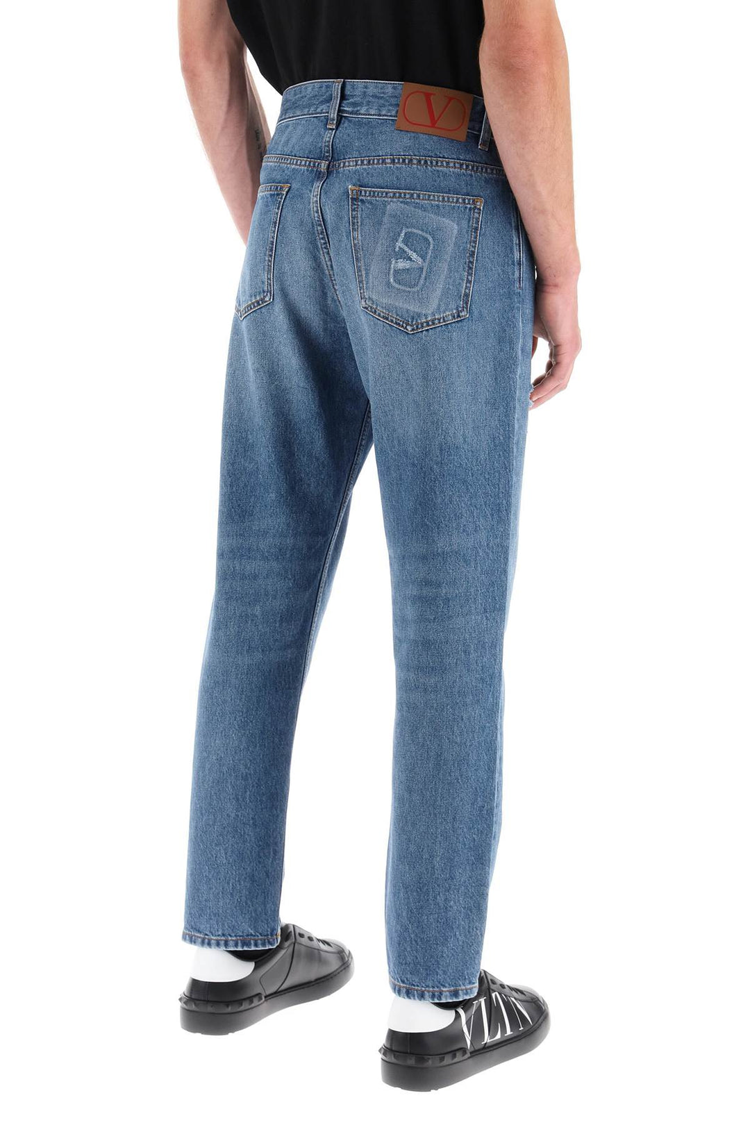 Valentino Garavani Tapered Jeans With Medium Wash   Blu