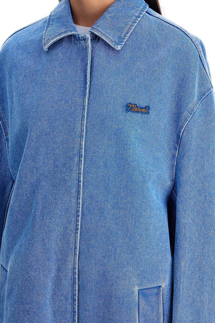 Marni Oversized Organic Denim Jacket   Blue