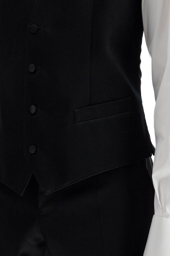 Dolce & Gabbana Sartorial Satin Waistcoat   Black