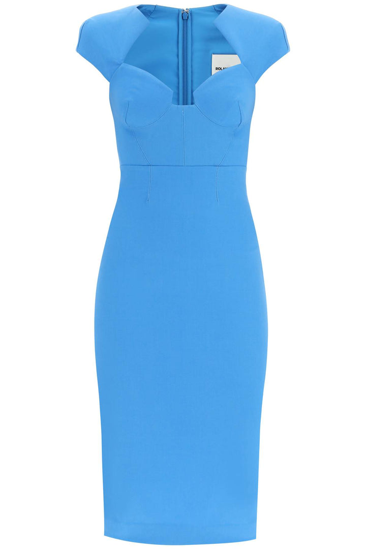 Roland Mouret Cap Sleeve Midi Dress   Blu