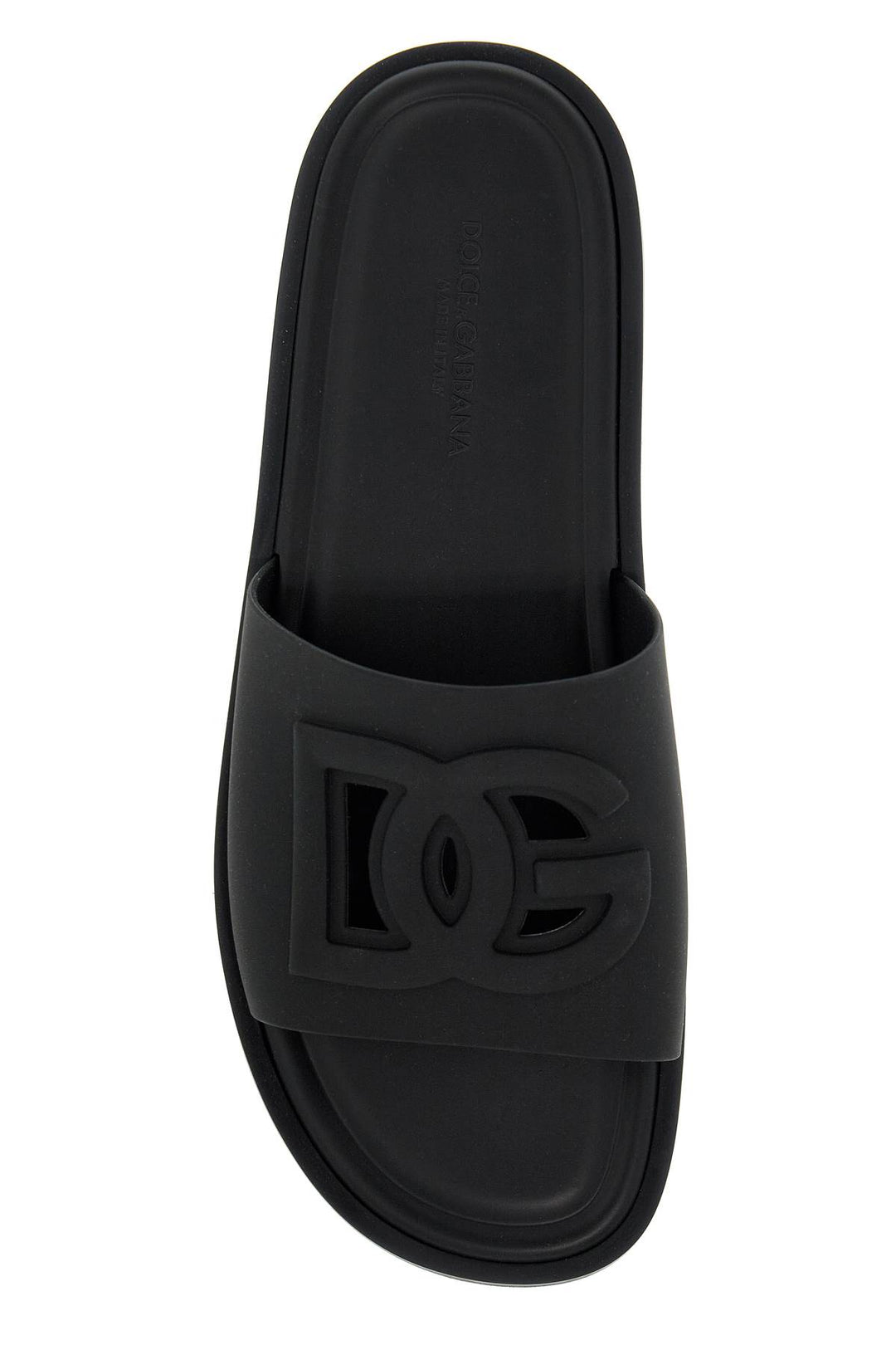 Dolce & Gabbana Dg Rubber Slides   Black