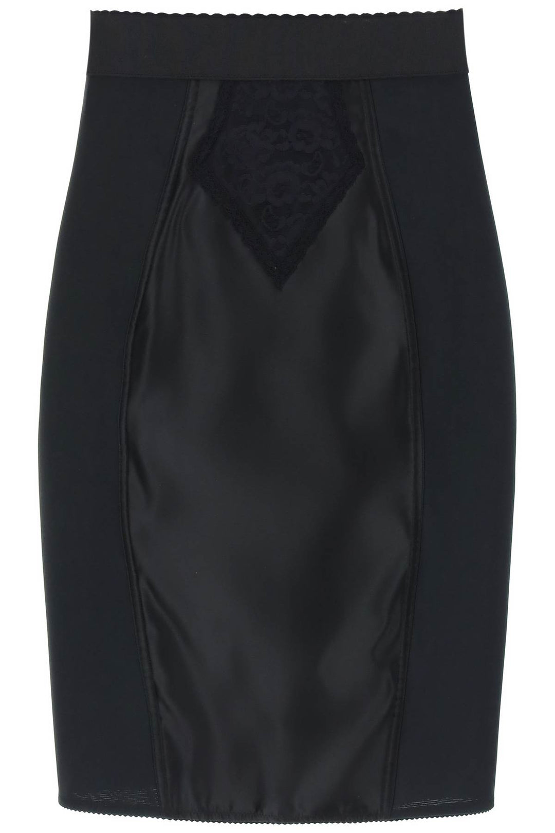 Dolce & Gabbana Mini Satin And Powernet Skirt Nero