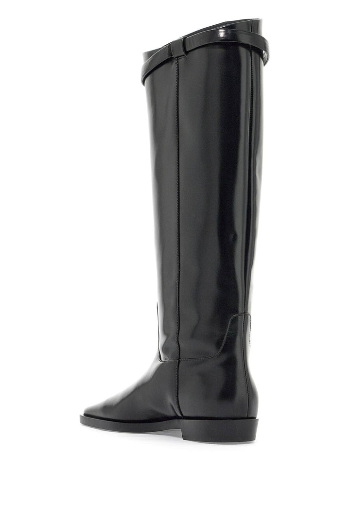 Toteme Leather Riding Boot   Black