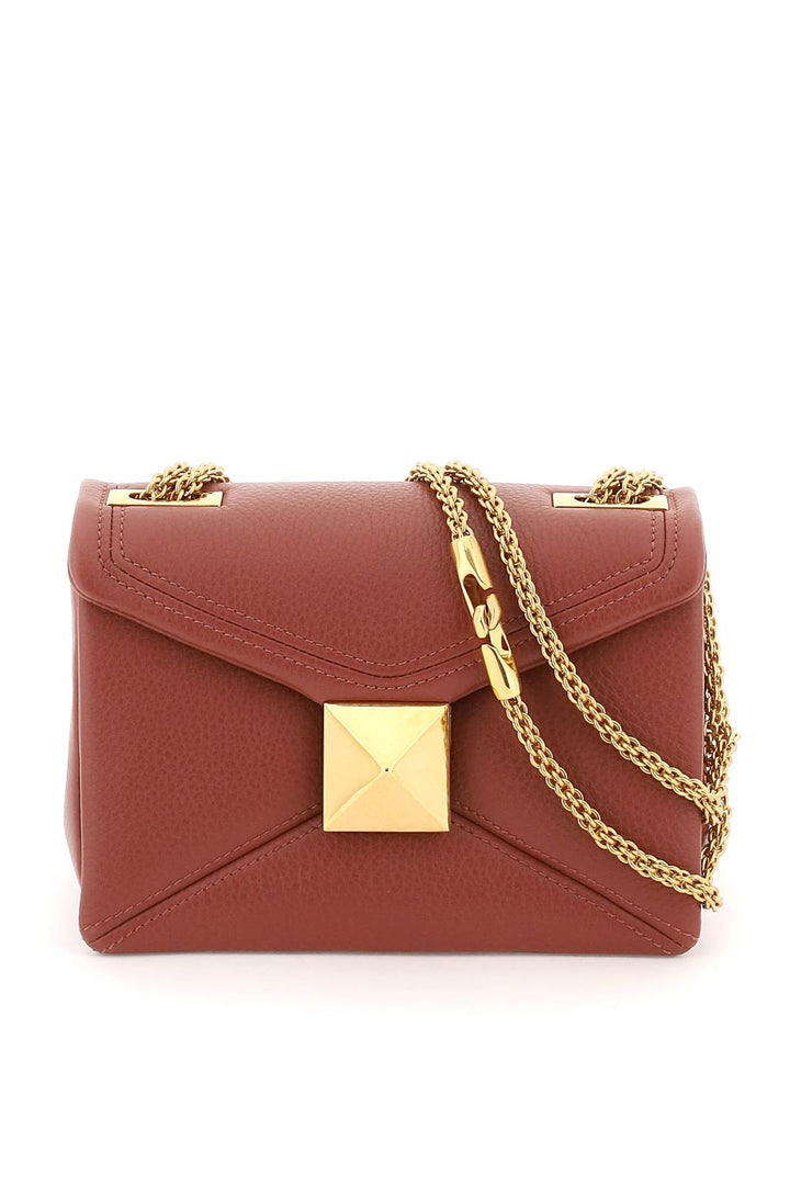 Valentino Garavani Grained Leather One Stud Bag With Chain   Red