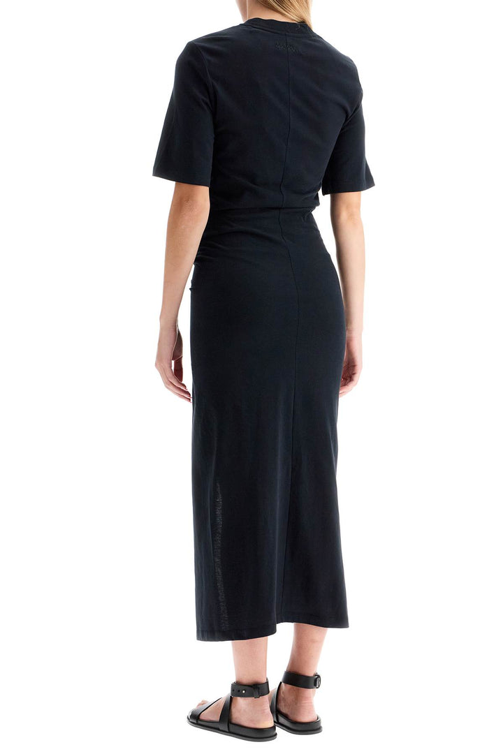 Isabel Marant Draped Dress With Padded Shoulders   Black