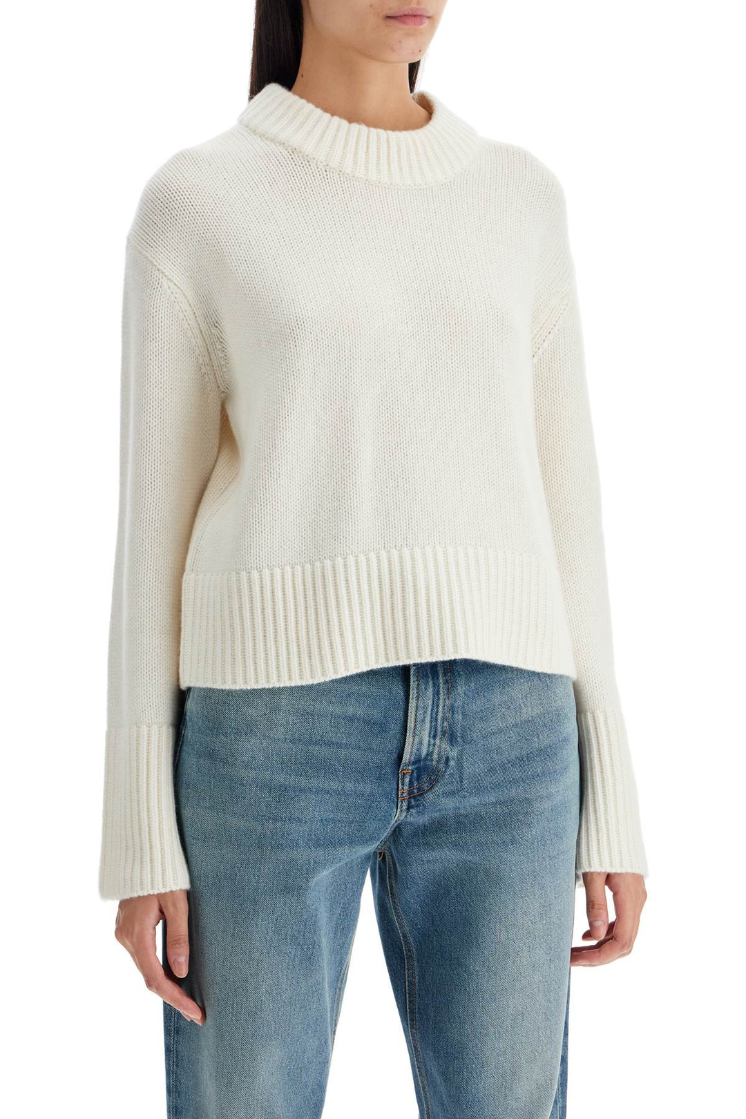 Lisa Yang Cashmere Sony Pullover Sweater   White