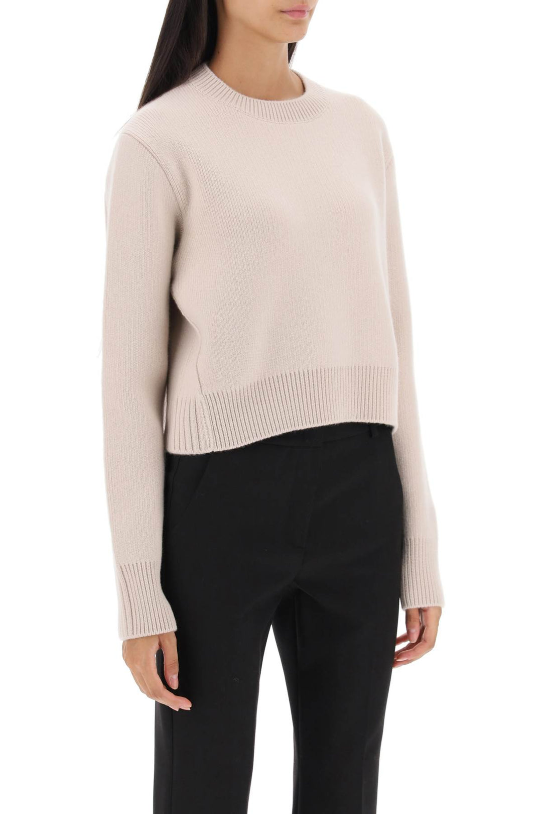 Lanvin Cropped Wool And Cashmere Sweater   Beige