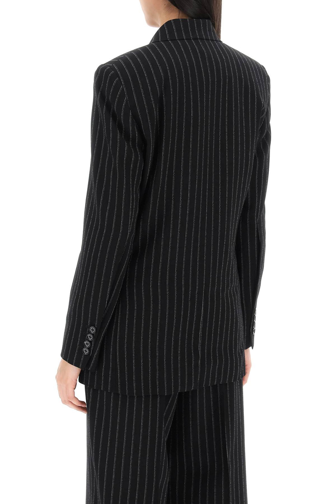 Ami Alexandre Matiussi Double Breasted Pinstripe   Black