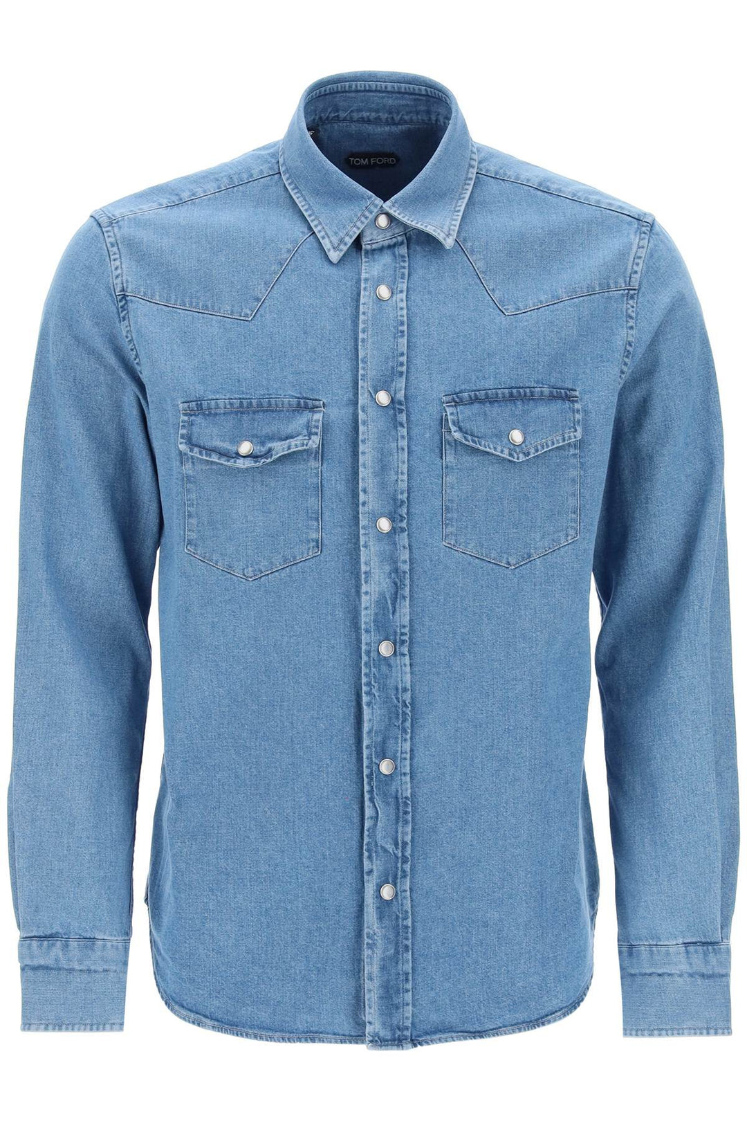 Tom Ford Denim Western Shirt For Men   Blu
