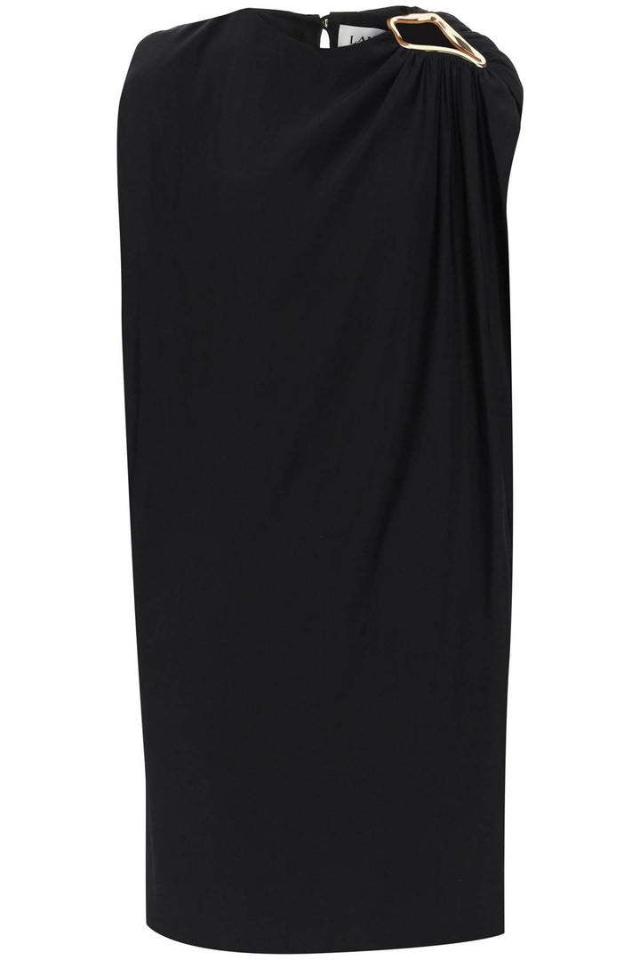 Lanvin Draped Midi Dress   Black