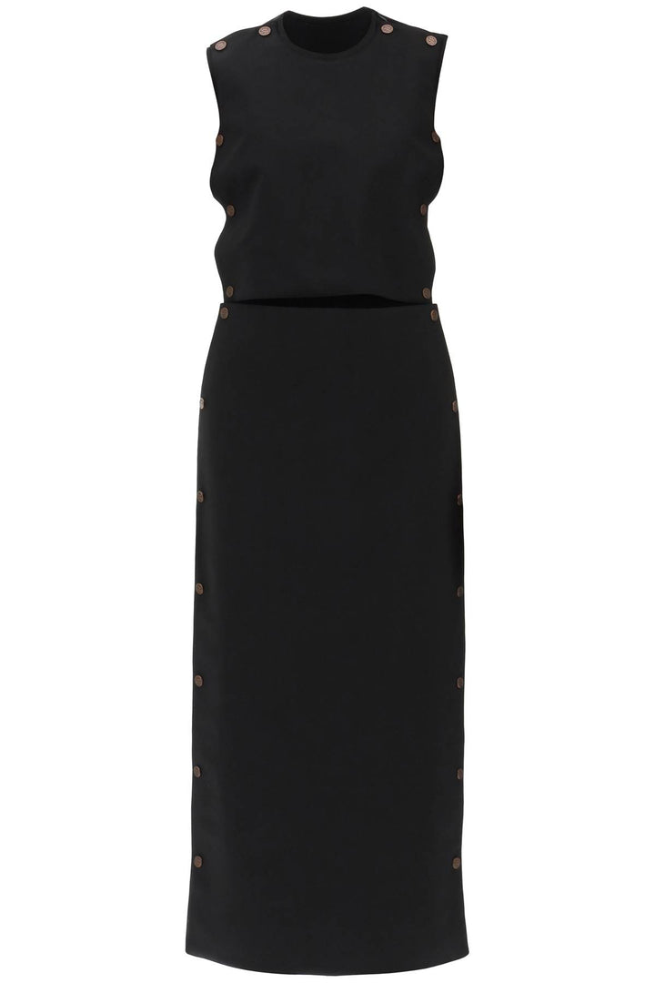 Y Project Dual Material Maxi Dress With Snap Panels   Nero