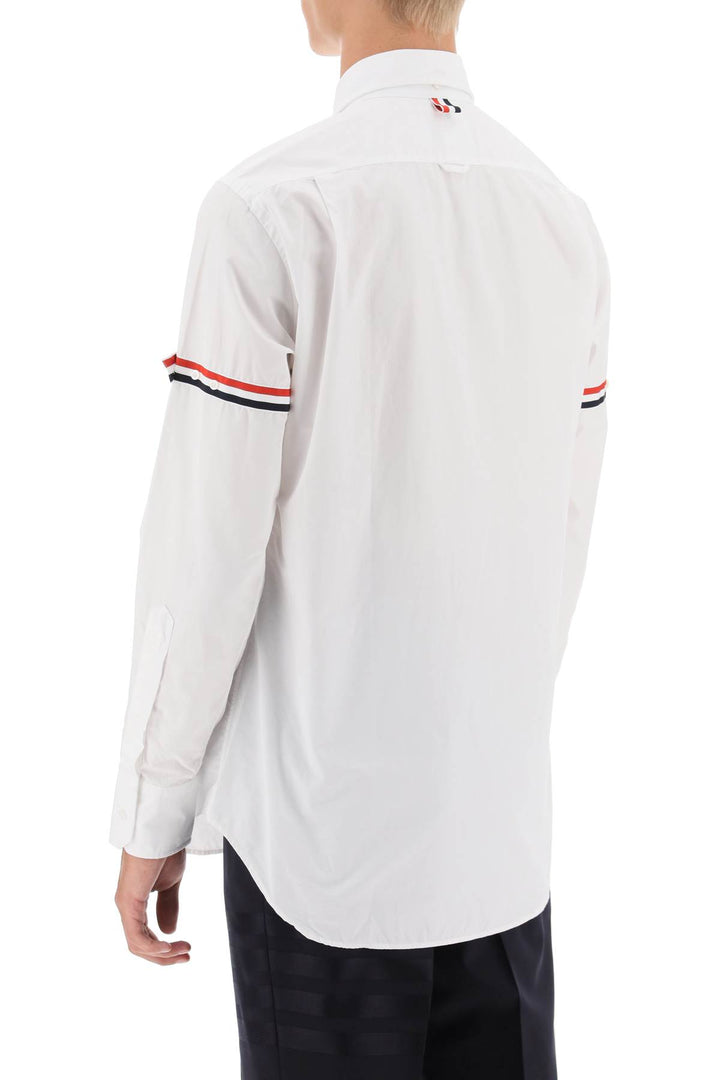 Thom Browne Oxford Button Down Shirt With Rwb Armbands   White