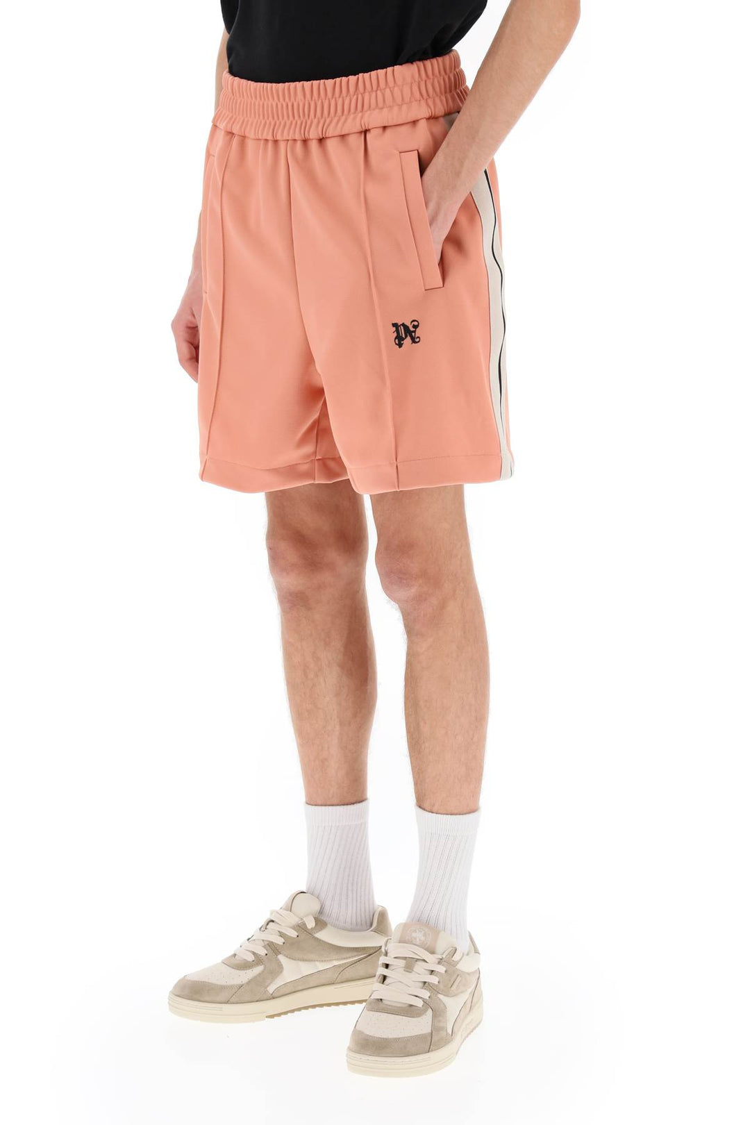 Palm Angels Sweatshorts With Side Bands   Pink