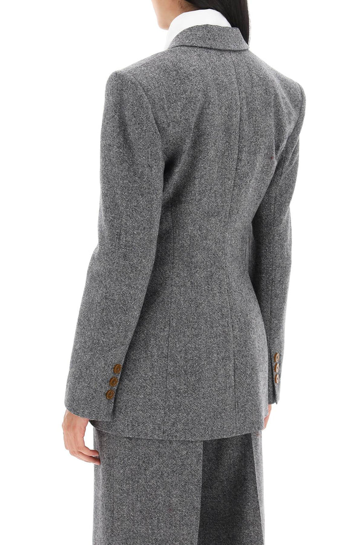 Vivienne Westwood Lauren Jacket In Donegal Tweed   Bianco