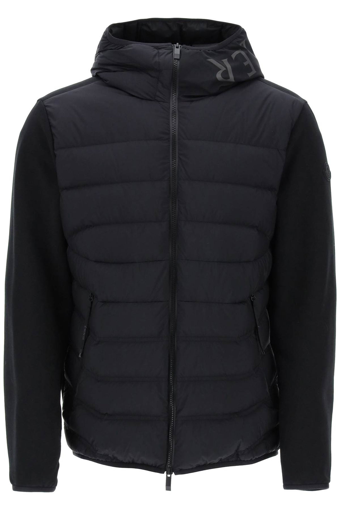 Moncler Replace With Double Quotezip Up Sweatshirt With Padding   Nero