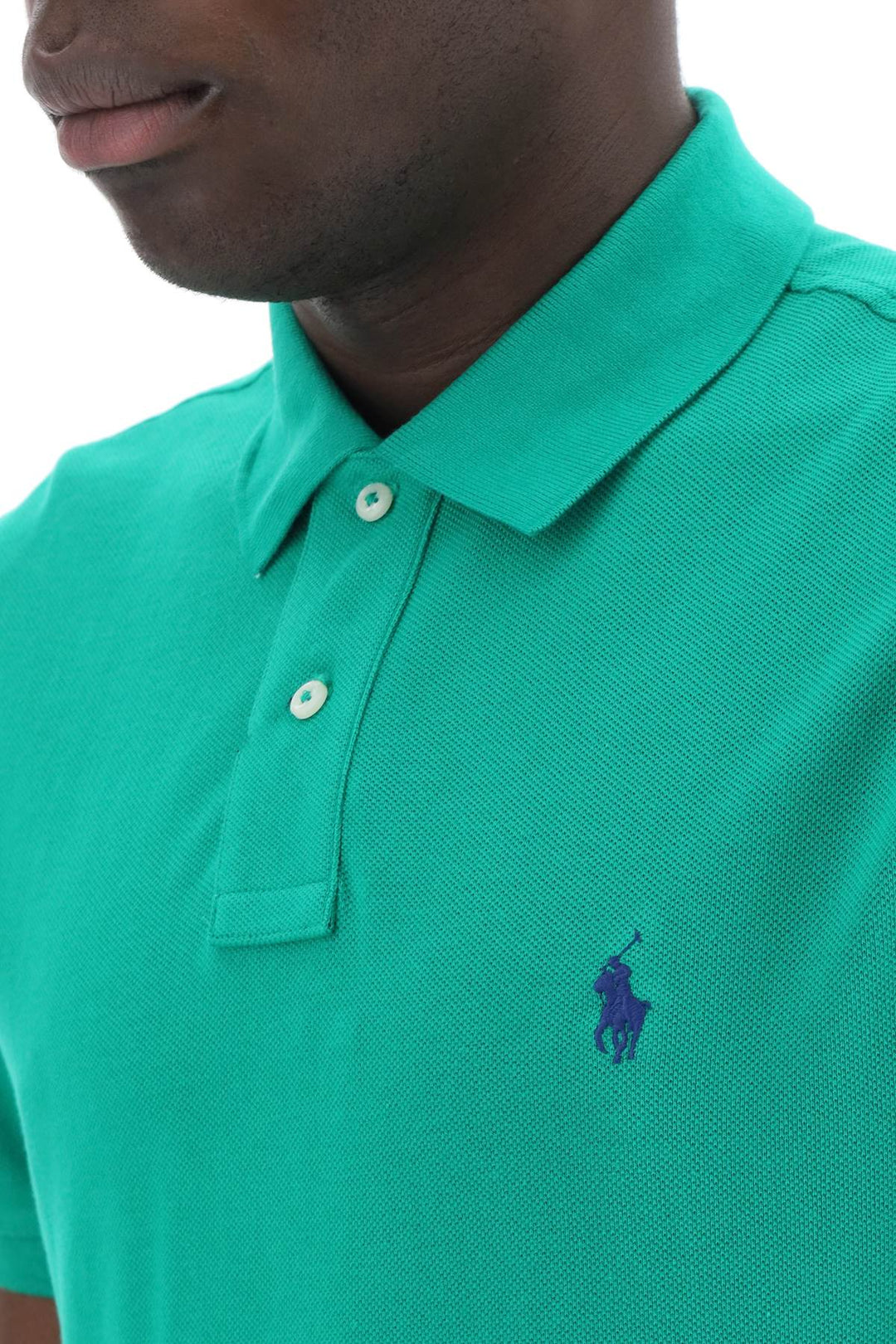 Polo Ralph Lauren Pique Cotton Polo Shirt   Verde