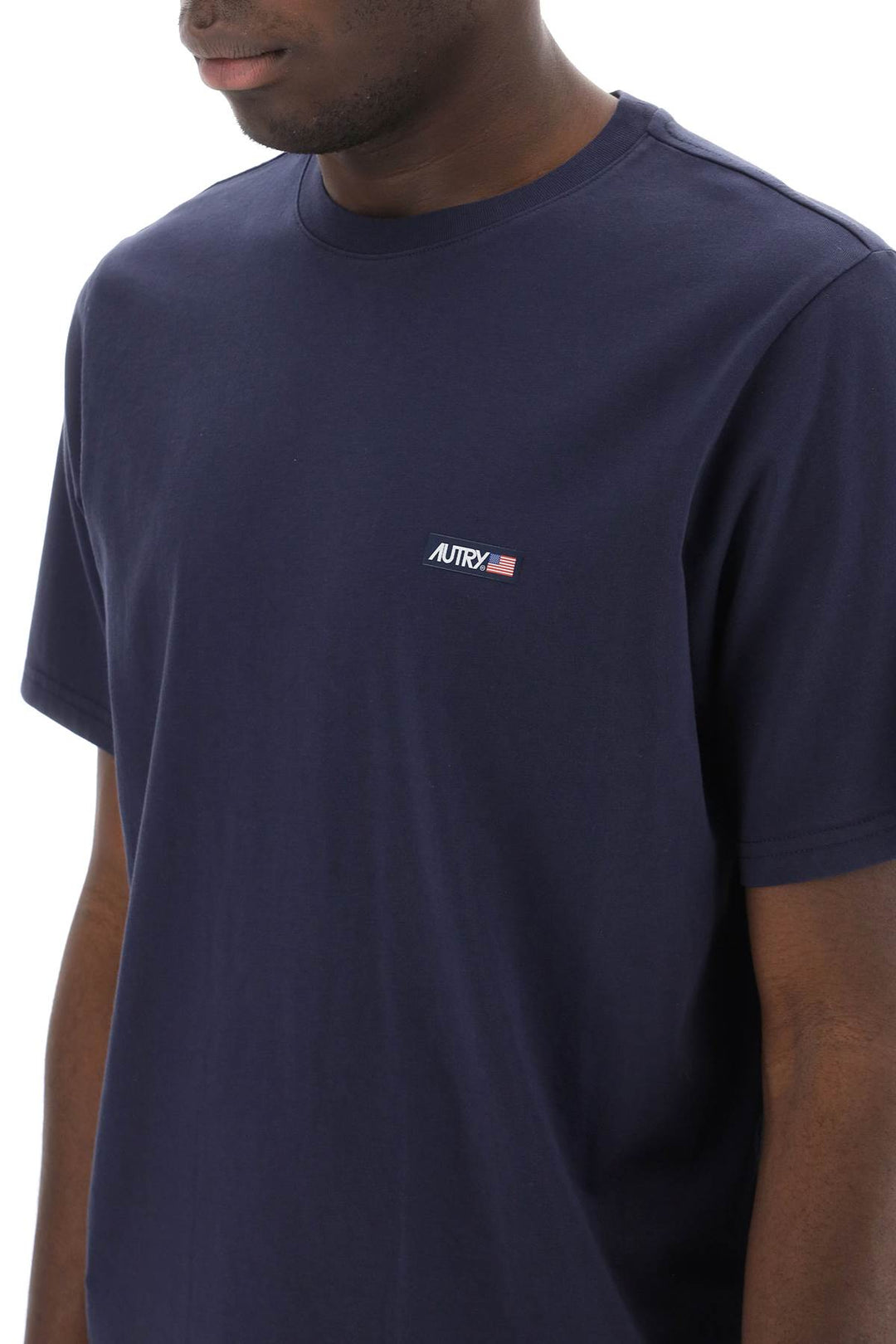 Autry T Shirt With Logo Label   Blu