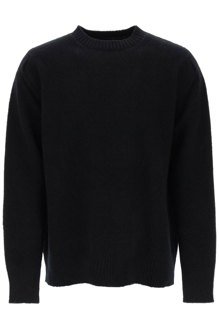 Oamc Wool Sweater With Jacquard Logo   Nero