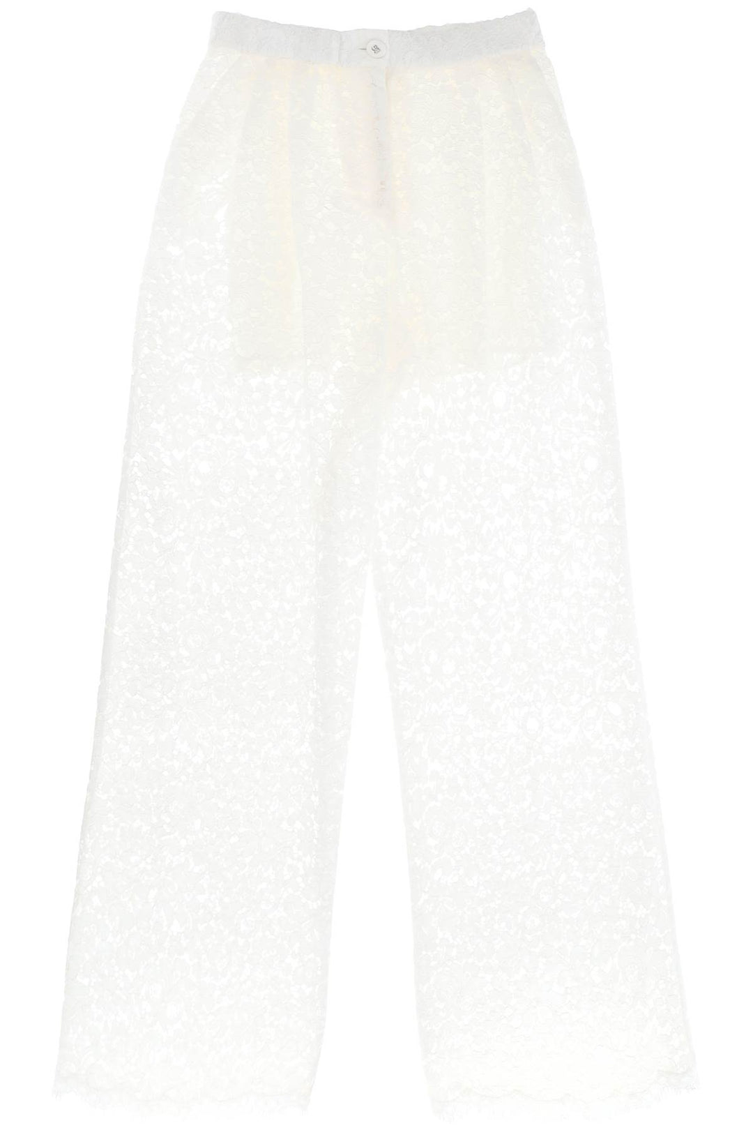 Dolce & Gabbana Pajama Pants In Cordonnet Lace   White