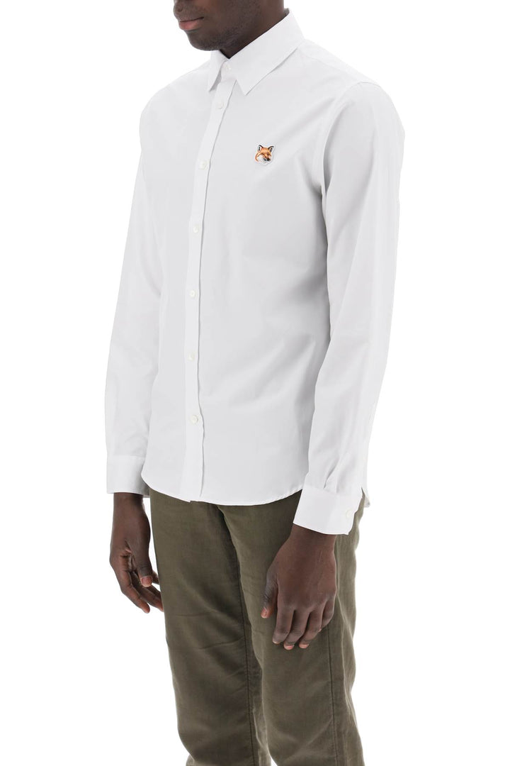 Maison Kitsune Fox Head Poplin Shirt   White