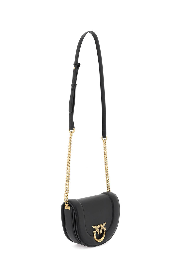 Pinko Mini Love Bag Click Round Leather Shoulder Bag   Nero