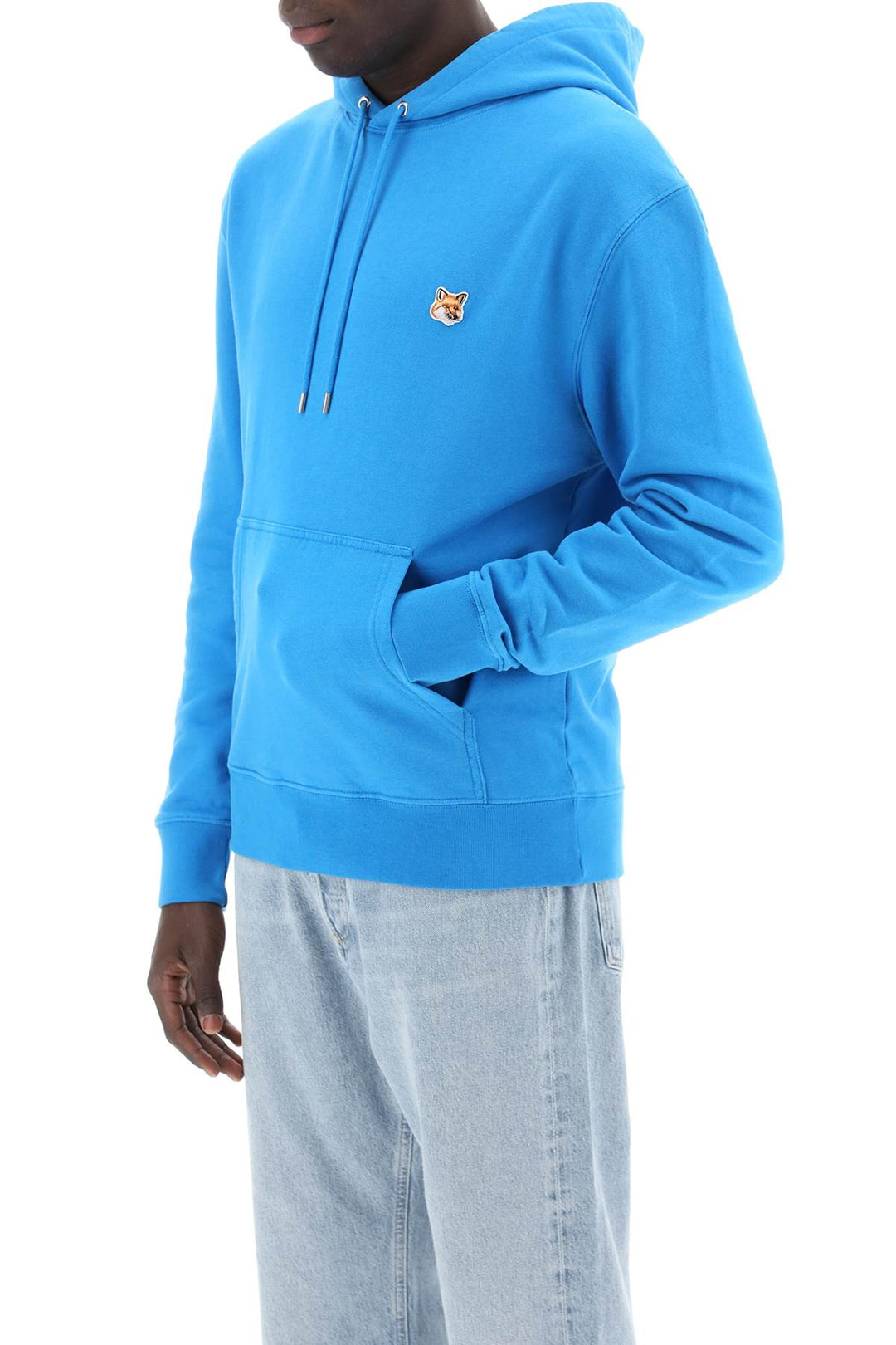 Maison Kitsune Fox Head Hooded Sweatshirt   Blu