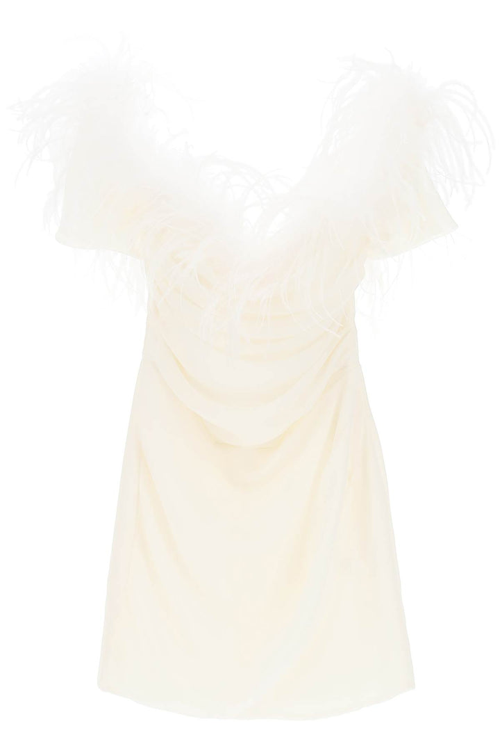 Giuseppe Di Morabito mini dress in poly georgette with feathers