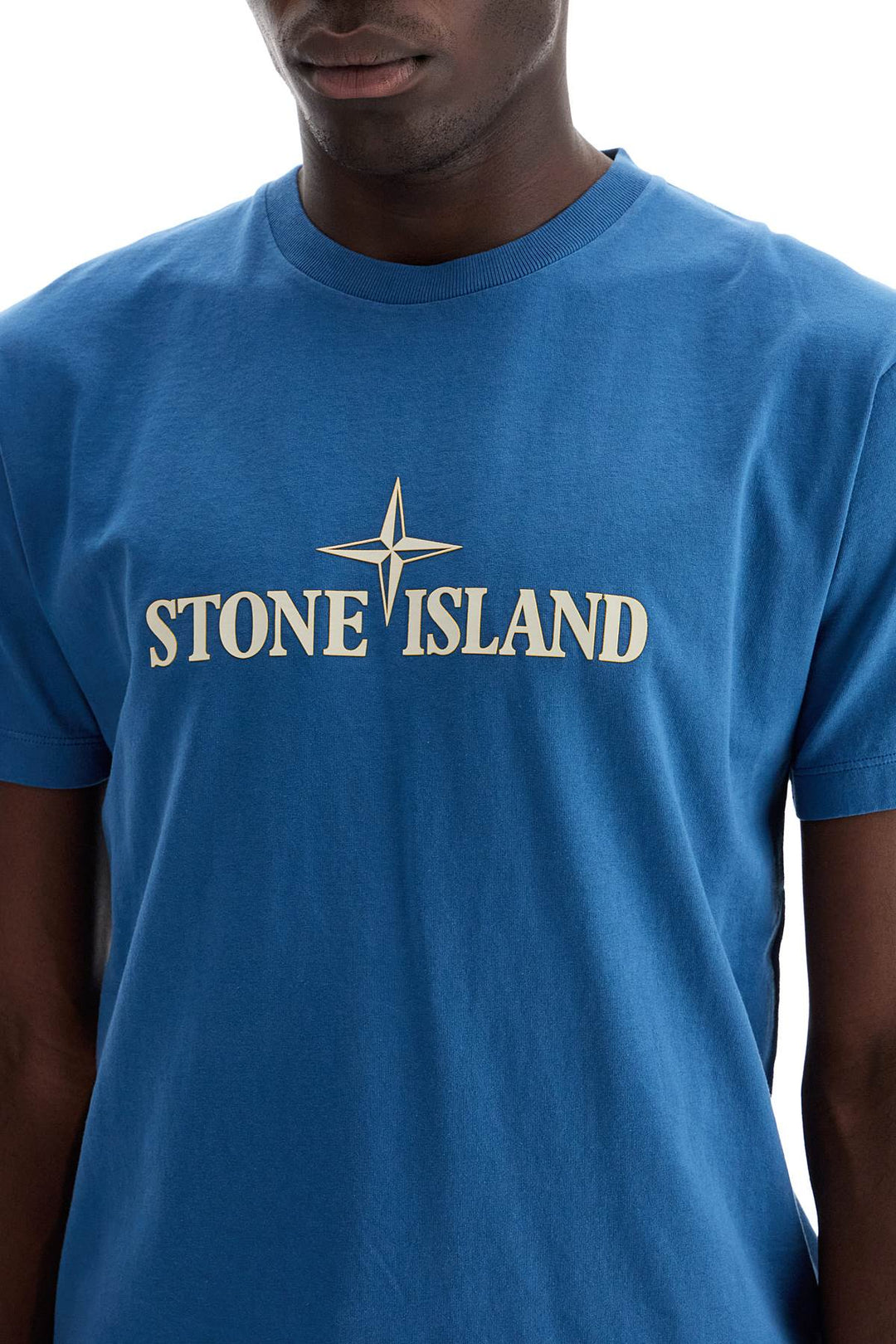 Stone Island Regular Fit Logo T Shirt   Blue