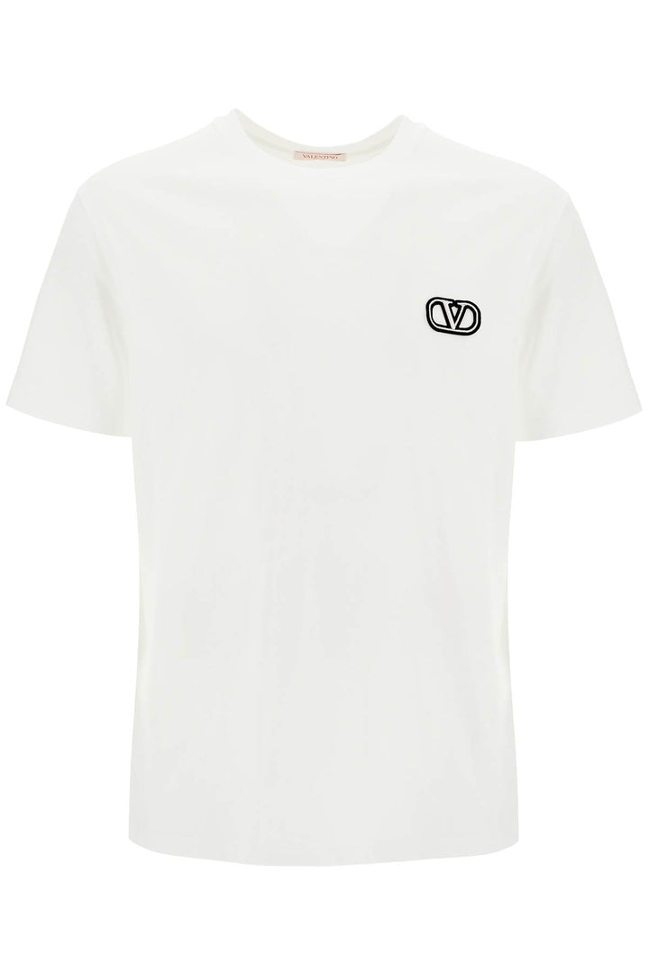 Valentino Garavani T Shirt With Vlogo Signature Patch   White