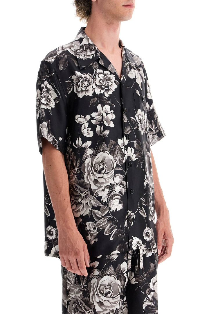 Dolce & Gabbana Hawaii Silk Shirt With Floral Print Set   Black