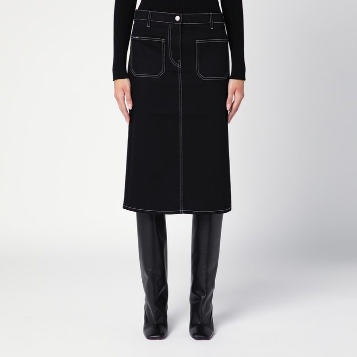 Courreges denim midi skirt