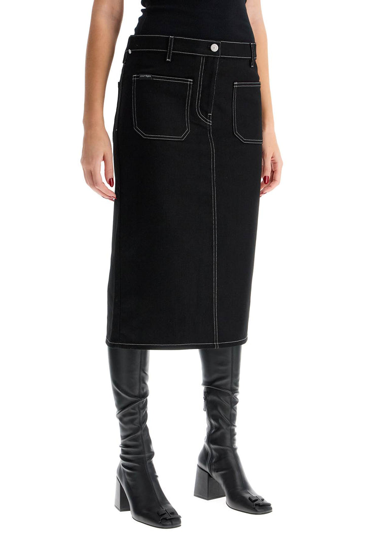 Courreges denim midi skirt