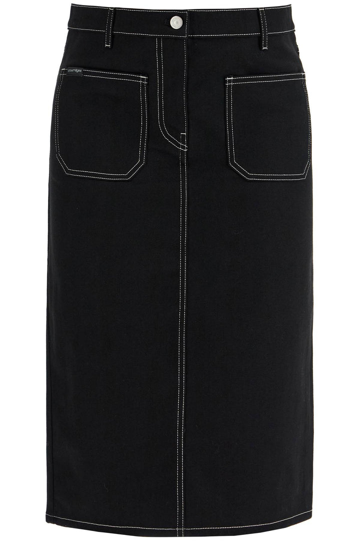 Courreges denim midi skirt