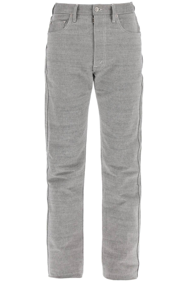 Maison Margiela Five Pocket Trousers In Mélange Effect Canvas   Grey