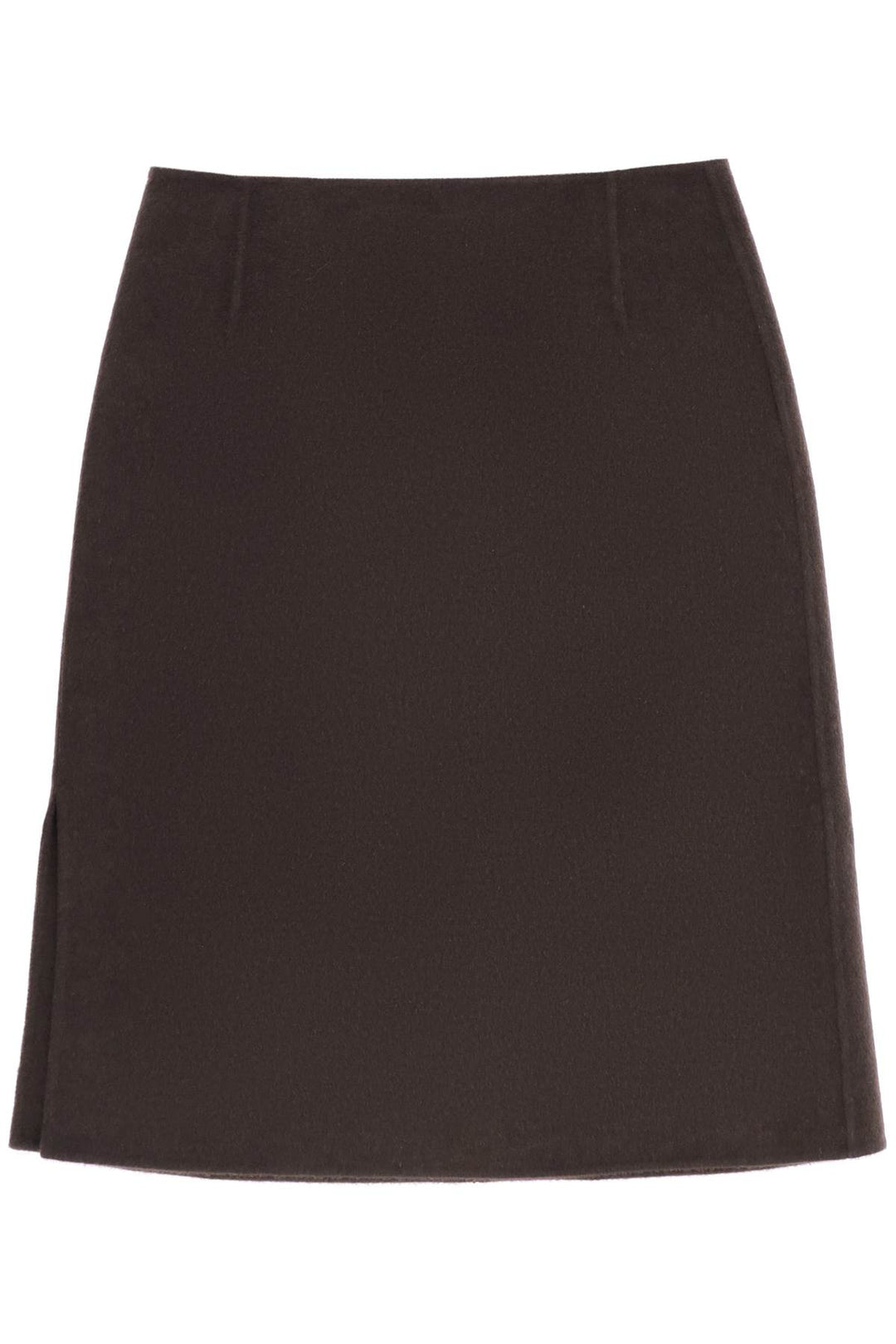 Toteme Pencil Skirt In Double Wool   Marrone