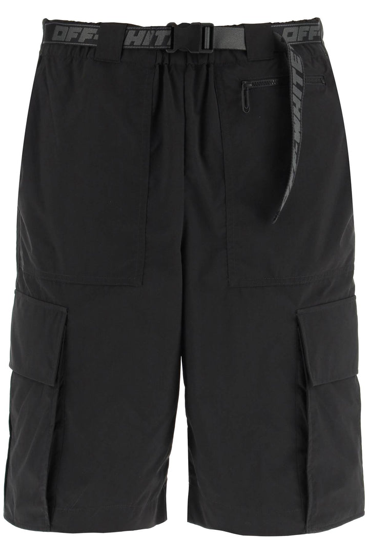 Off White Industrial Cargo Shorts   Black