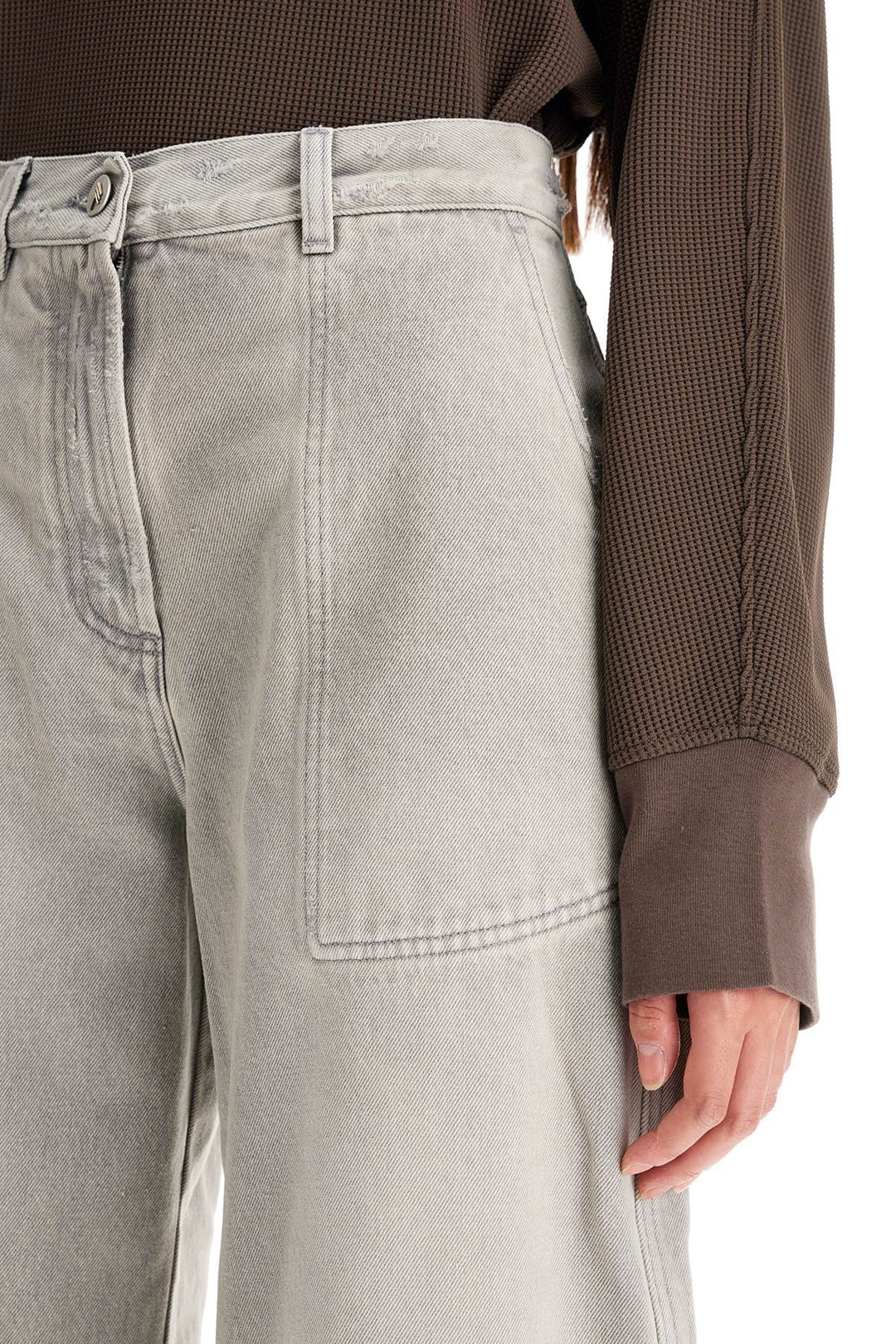 The Attico Baggy Jeans With Pockets   Grey