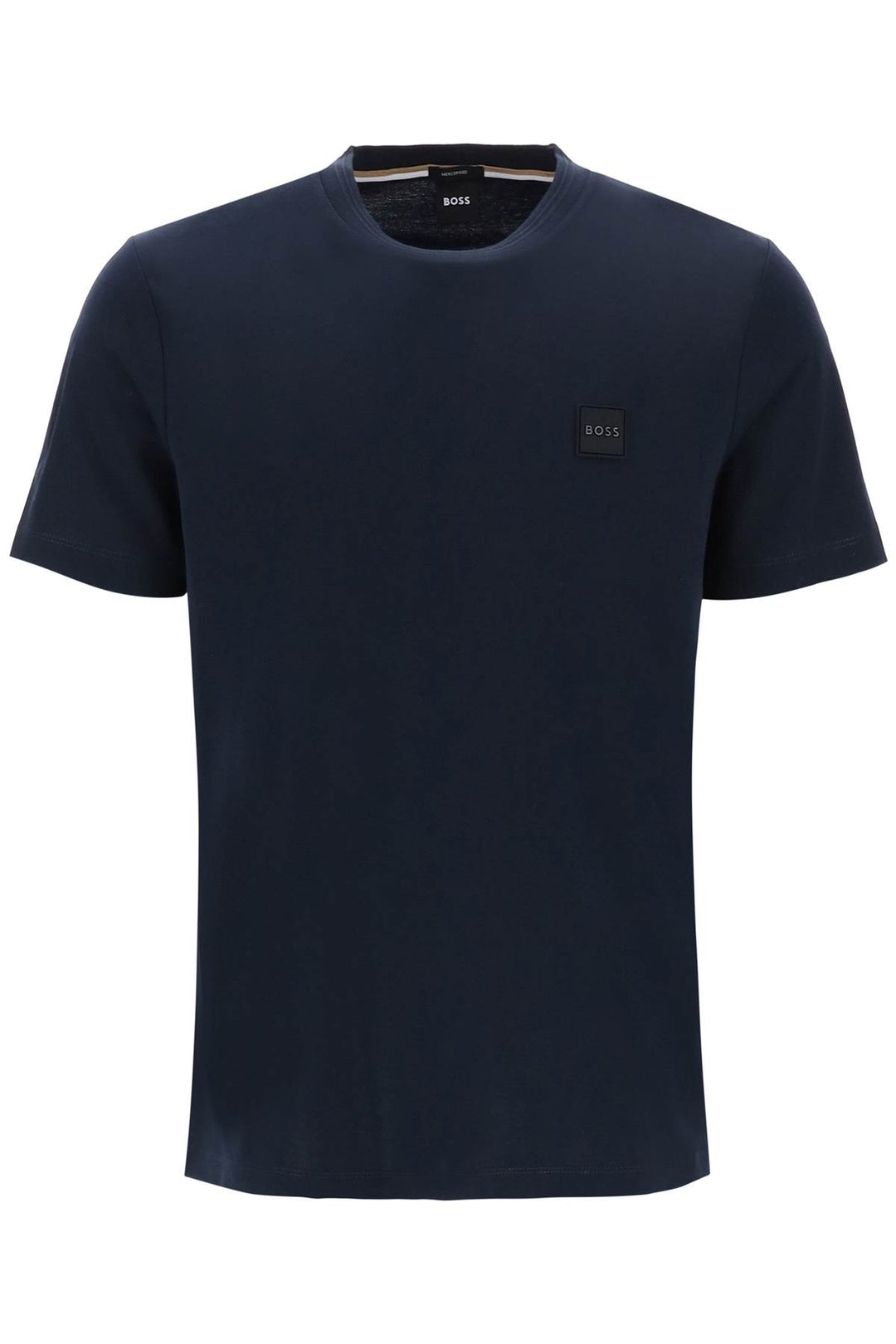 Boss Tiburt T Shirt With Logo Patch   Blue
